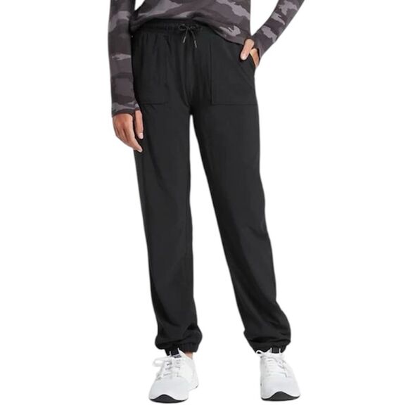 Athleta Girl Lined High Jump Joggers Black Size L/ 12 - Picture 1 of 9